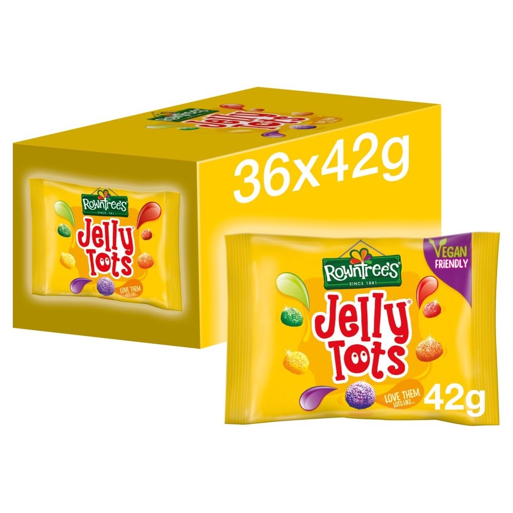 42g x 36 Rowntree's Jelly Tots Sweets Bulk Box Fruit Flavoured Vegan Vegetarian