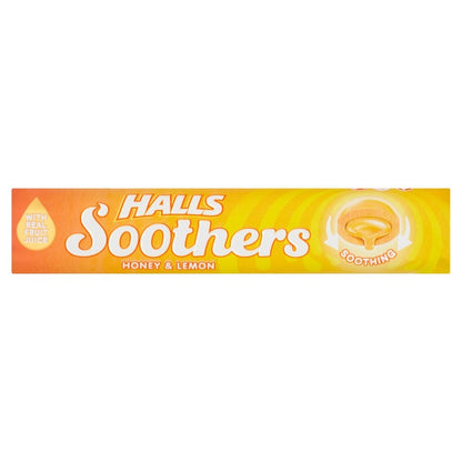 Halls Soothers Honey & Lemon Lozenges 45g x 20 | Real Honey & Fruit Juice