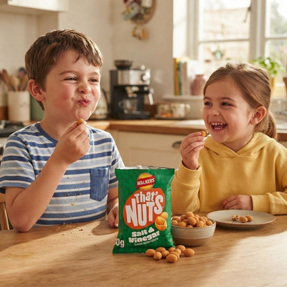 Walkers That's Nuts Salt & Vinegar Coated Peanuts 60g | Crunchy Sharing Snack