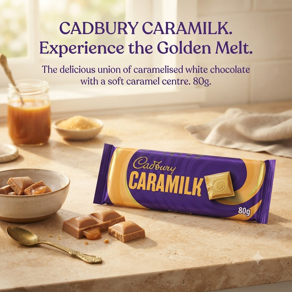Cadbury Caramilk Chocolate Tablet 80g x 26 Bulk Box Caramelised White Chocolate