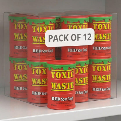 Toxic Waste Sour Candy 42g x 24 | Red Sour & Hazardously Sour Challenge Pack