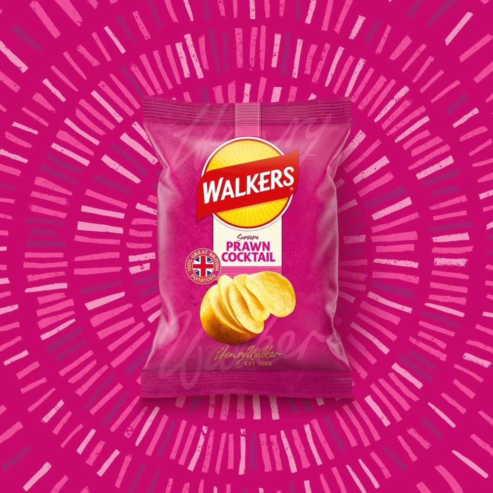 Walkers Crisps 70g x 18 | BBQ Sauce & Prawn Cocktail | Sharing Bags