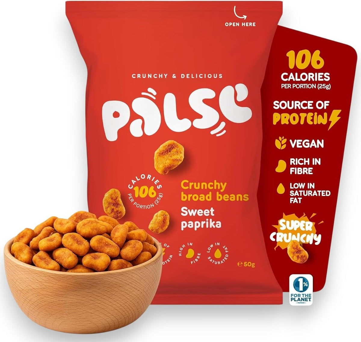 Palse Crunchy Peas & Broad Beans 50g x 12 | 3 Flavours | Vegan High Fibre
