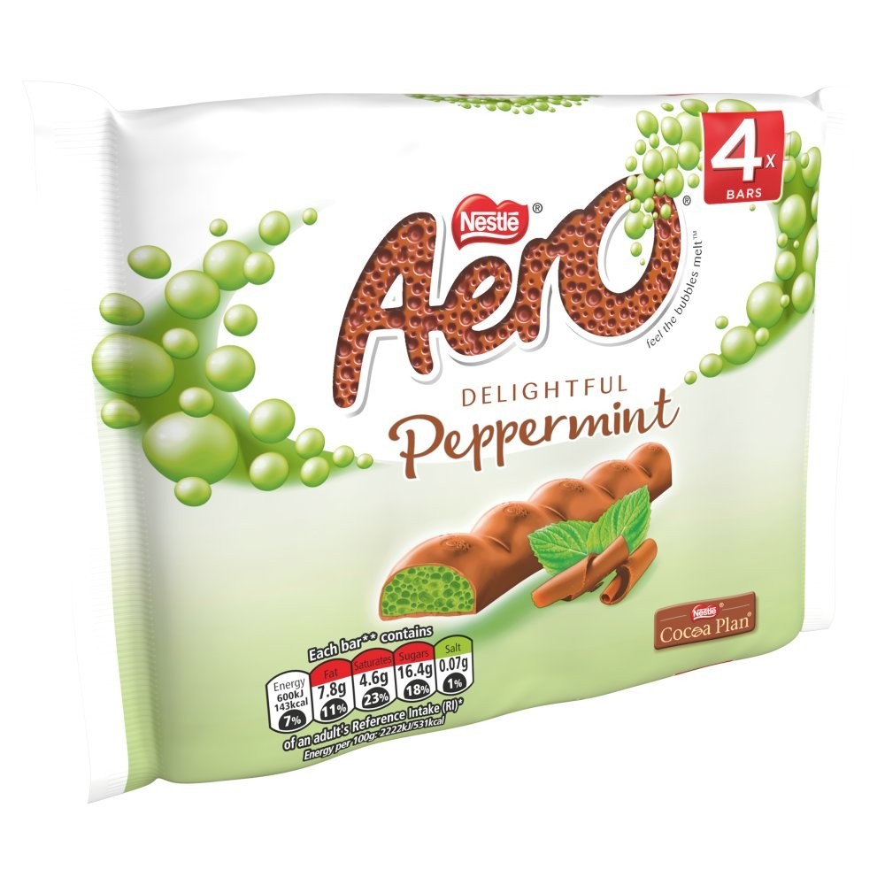 36g Aero Peppermint Milk Chocolate Bar Single & 4 Pack Multipack Bulk Box