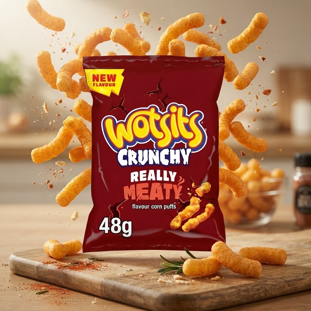 Walkers Wotsits Crunchy Really Meaty Snacks 48g x 15 | Corn Puffs Bulk Box