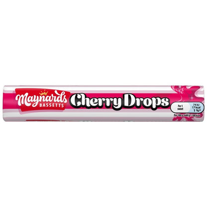 45g Maynards Bassetts Cherry Drops Sweets Roll Bulk Box Multipack British