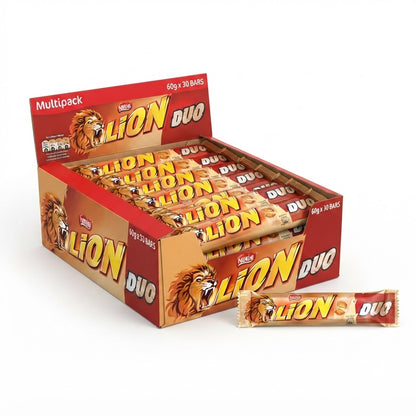 60g x 30 Nestle Lion White Chocolate Duo Bars Box Bulk Pack Multipack Snack
