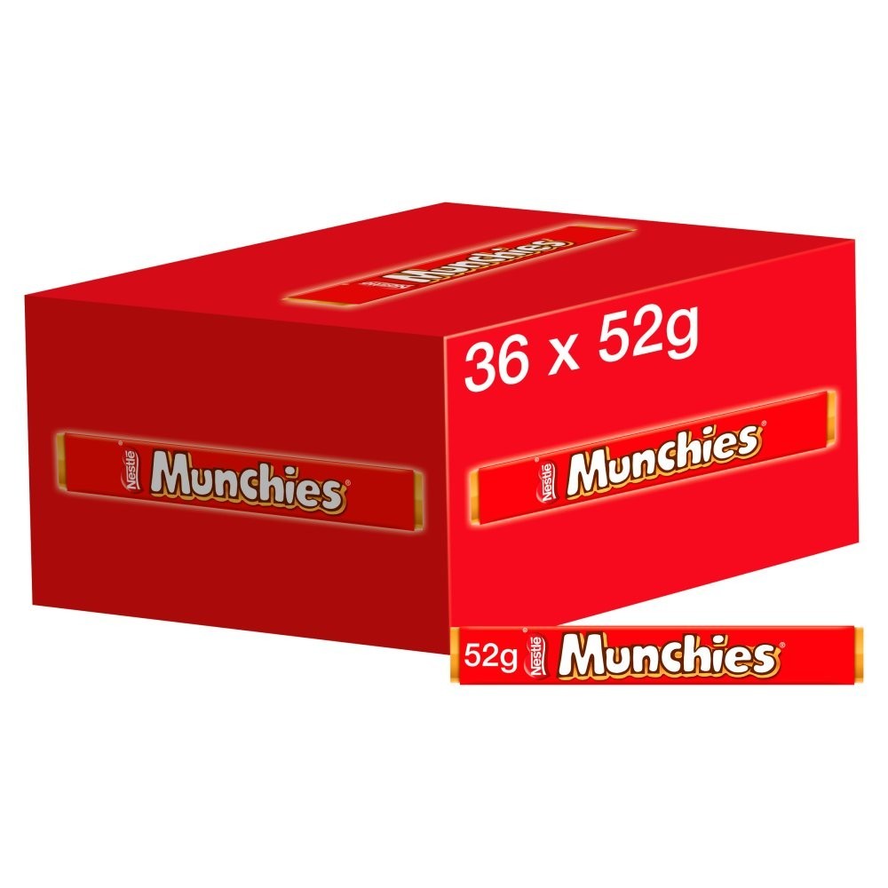 36x Nestle Munchies Milk Chocolate & Caramel Tube 52g Bulk Box Sharing Sweets