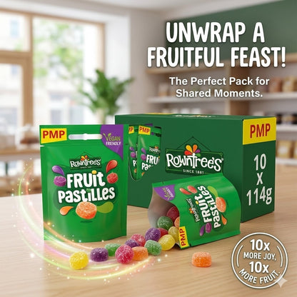 10 x Box Rowntree's Fruit Pastilles Random Pick & Mix Gums Sharing Bags Bulk Buy