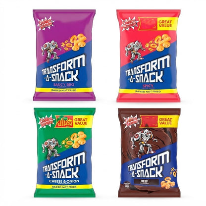 Golden Wonder Transform-A-Snack Crisps 56g x 18 | BBQ, Spicy, Cheese & Onion & Beef