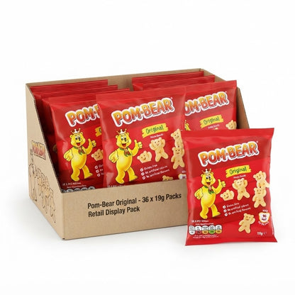 Pom-Bear Original Potato Crisps 19g x 36 | Gluten-Free Vegan Snacks