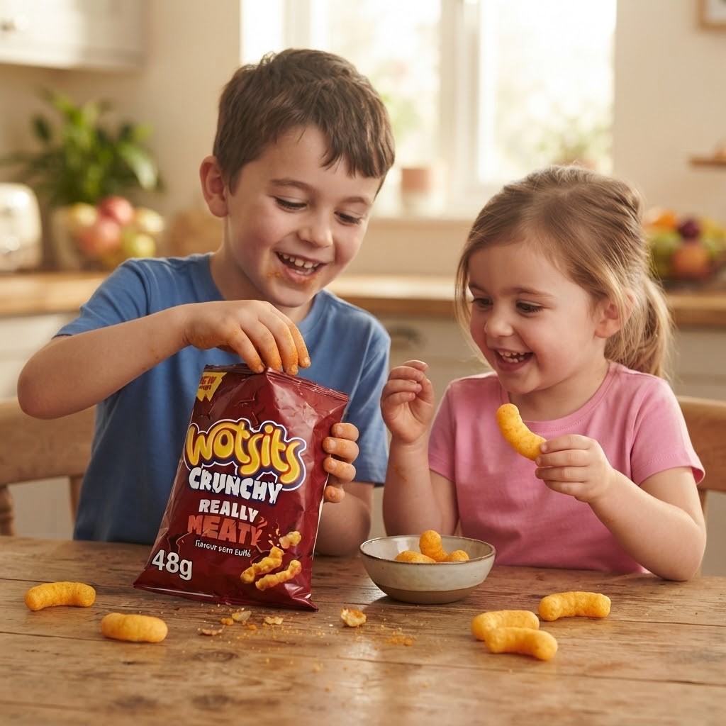 Walkers Wotsits Crunchy Really Meaty Snacks 48g x 15 | Corn Puffs Bulk Box