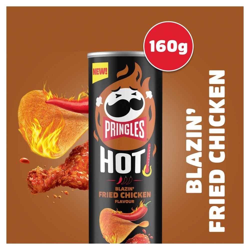 Pringles Hot Crisps 160g x 6 | Sweet Chilli & Blazin' Fried Chicken