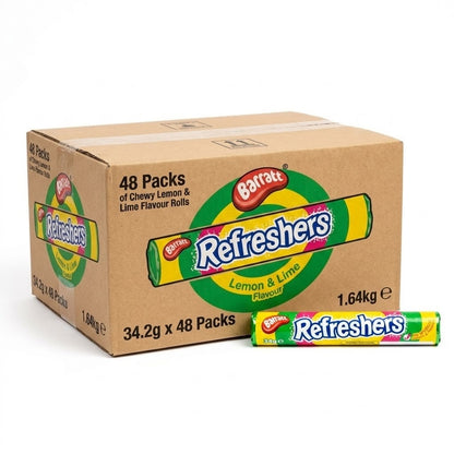 Barratt Refreshers Fizzy Fruit Rolls 34g | Retro Chewy Sweets Bulk Pack