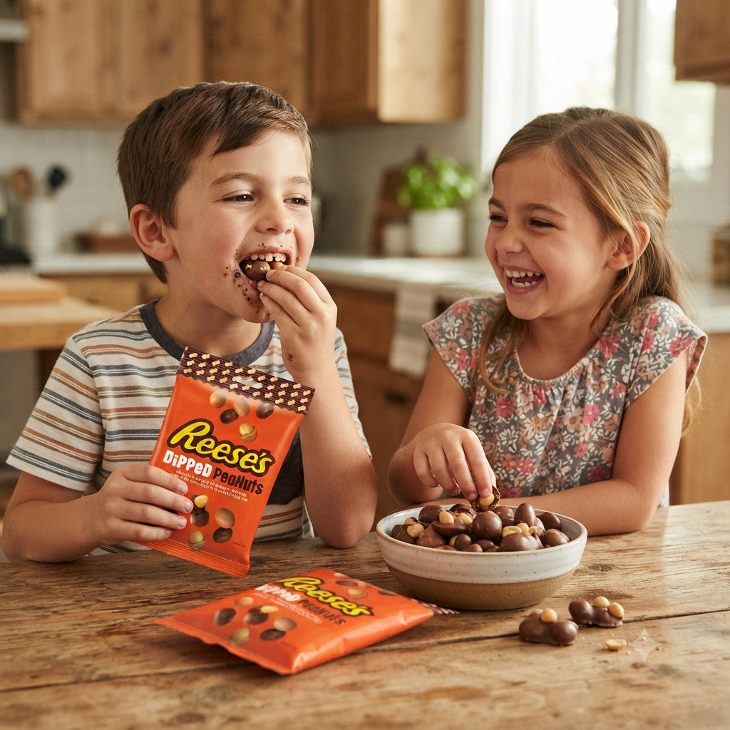 Reese's Dipped Peanuts 68g x 16 Bulk Box Milk Chocolate & Peanut Butter Snacks