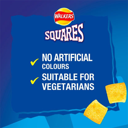 Walkers Squares Crisps 27.5g x 32 | Salt & Vinegar or Cheese & Onion