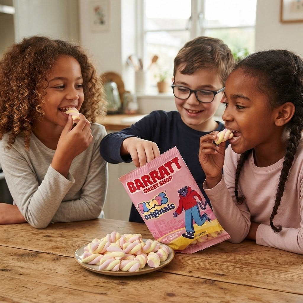 Barratt Flumps Originals Marshmallow Sweets 130g x 12 | Classic Soft & Fluffy