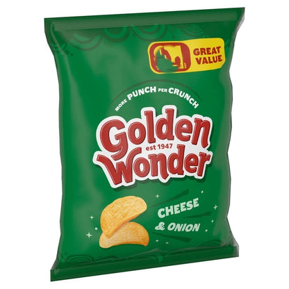 Golden Wonder Crisps 57g x 18 | Spring Onion, Cheese & Onion, Steak & Smoky Paprika