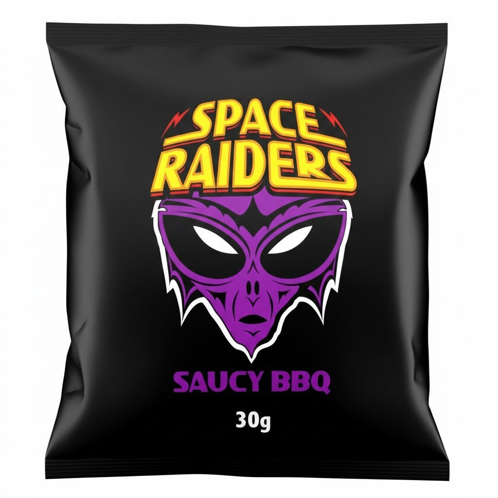 Space Raiders Crisps 30g x 36 | Beef, Pickled Onion or Saucy BBQ