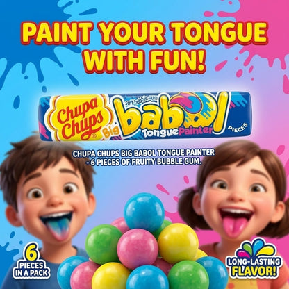 27.6g x 20 Chupa Chups Big Babol Tongue Painter Blue Raspberry Gum