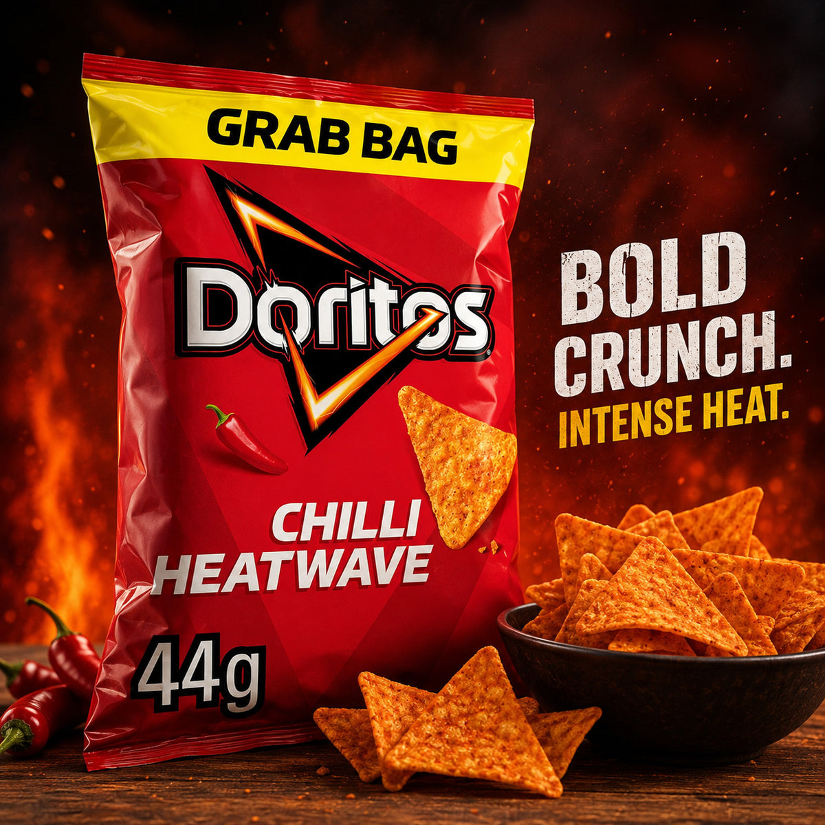 Doritos Crisps Grab Bags 44g x 32 | Tangy Cheese or Chilli Heatwave