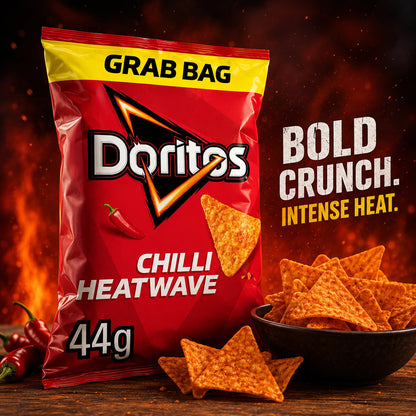 Doritos Crisps Grab Bags 44g x 32 | Tangy Cheese or Chilli Heatwave
