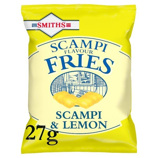 Smiths Fries Pub Snacks 24 Packs | Scampi & Lemon 27g or Bacon Flavour 24g