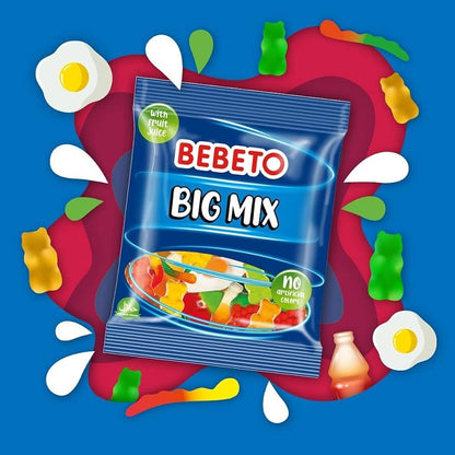 Bebeto Big Mix Gummy Sweets 150g | Halal Fruit Jelly Candy | 10 or 40 Packs