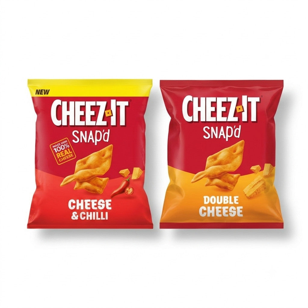 Cheez-It Thin & Crispy Baked Cheese Snacks 65g x 16 | Double Cheese or Cheese & Chilli