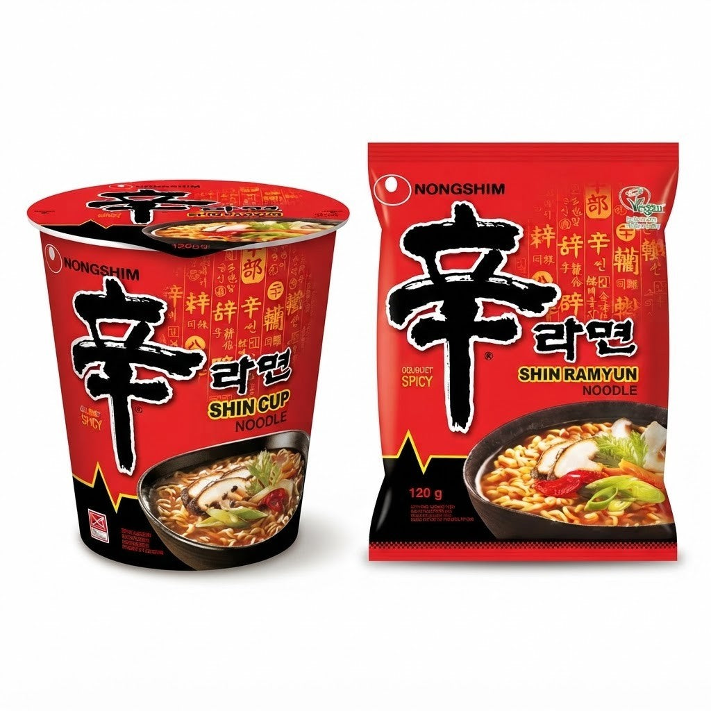 Nongshim Shin Ramyun Spicy Korean Noodles | 68g Cup & 120g Packs