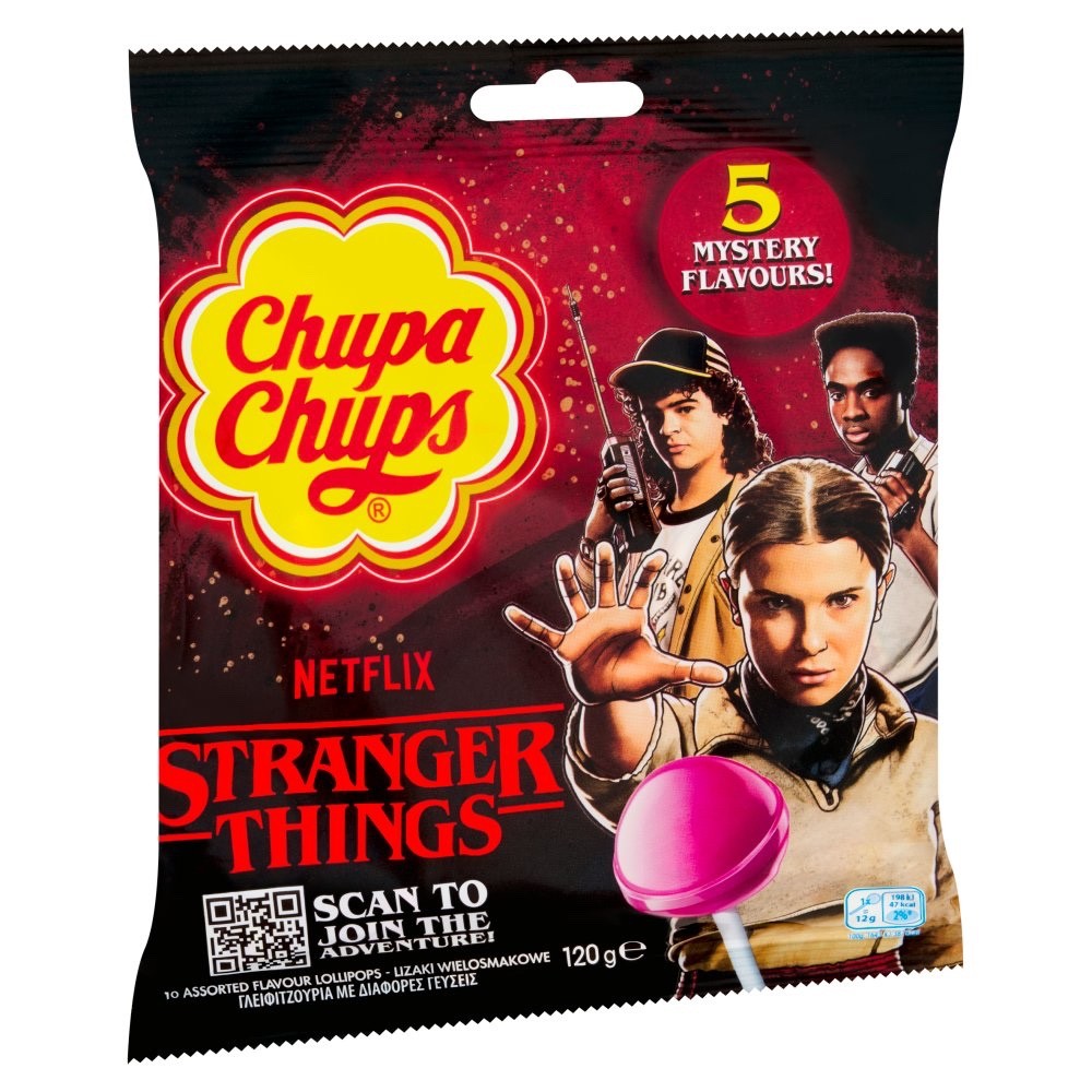 Chupa Chups Stranger Things Lollipops 120g x 12 | 5 Mystery Flavours