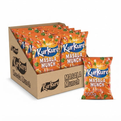 Kurkure Masala Munch Sharing Snacks Crisps 100g x 15 | Halal & Vegetarian