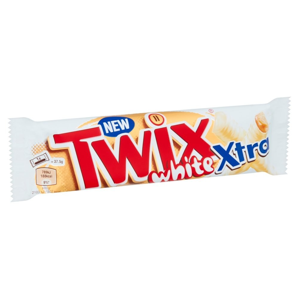 75g x 24 Twix Xtra White Chocolate Bar Bulk Box Caramel & Biscuit Snack Pack