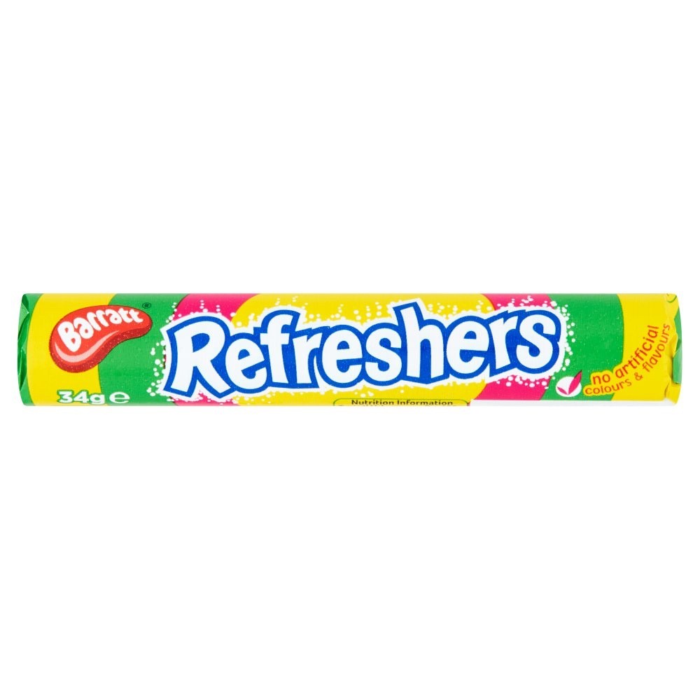 Barratt Refreshers Fizzy Fruit Rolls 34g | Retro Chewy Sweets Bulk Pack