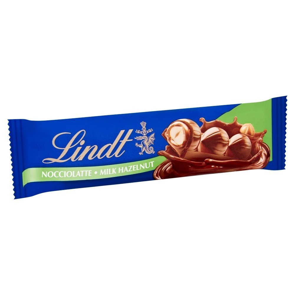 35g x 18 Lindt Nocciolatte Milk Chocolate Hazelnut Bars – Whole Hazelnuts & Praline