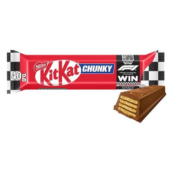 KitKat F1 Formula 1 Milk Chocolate Bar Chunky 40g & 4 Finger 41.5g Bulk Box x 24