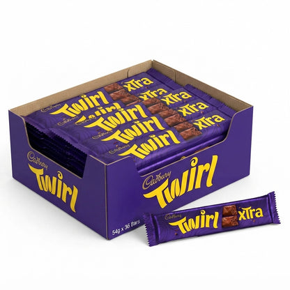 Cadbury Twirl Chocolate Bar Range Xtra Duo 54g 107.5g 43g Bulk Box Multipack