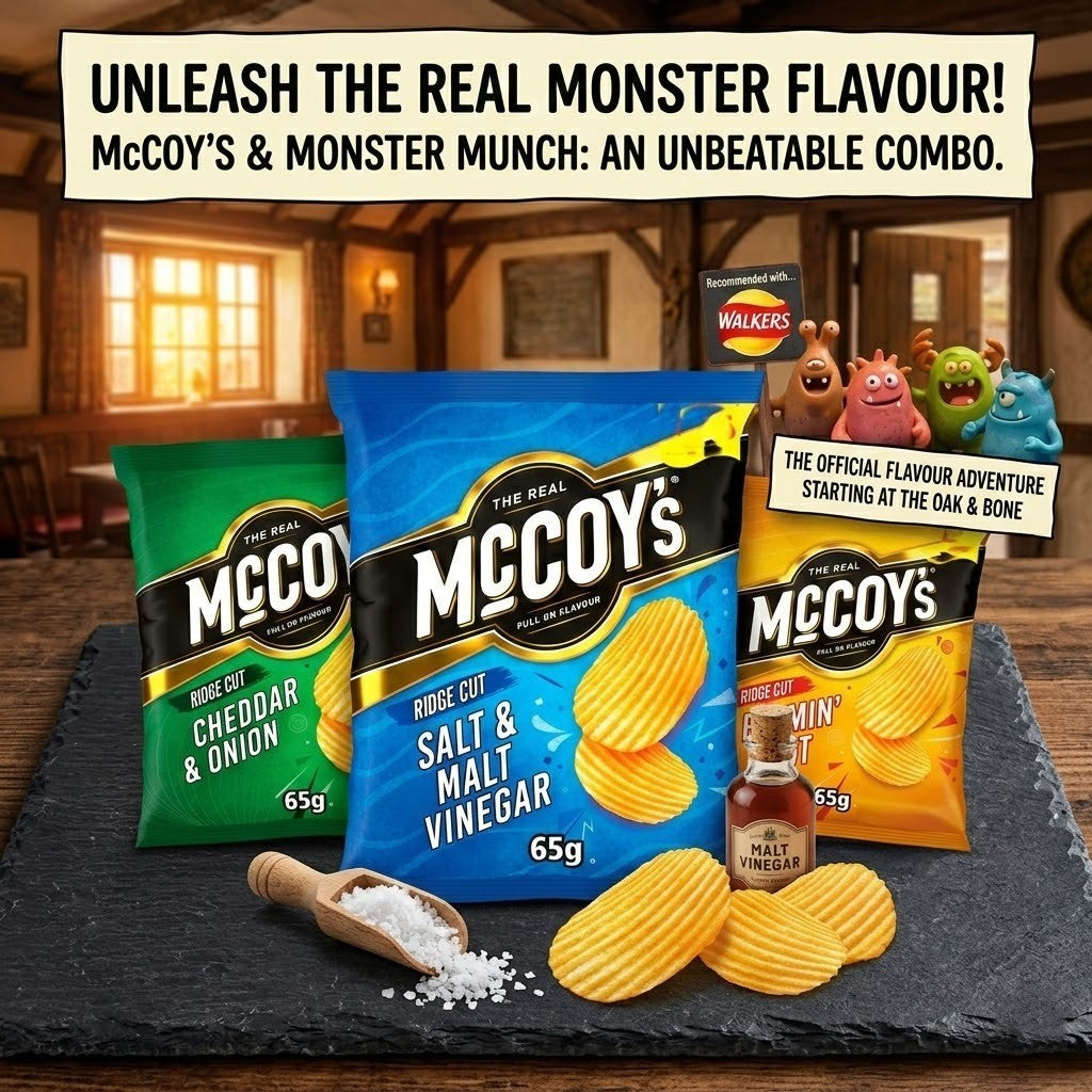 McCoy's Ridge Cut Crisps 65g x 20 | Full On Flavour | 7 Variants