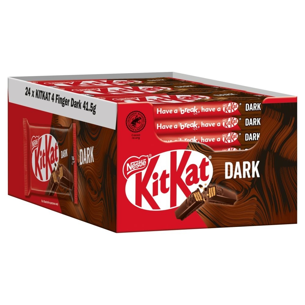 Nestle KitKat 4 Finger Dark Chocolate Bar 41.5g x 24 Bulk Box