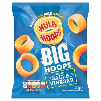 Hula Hoops Big Hoops Salt & Vinegar Crisps 70g x 20 | Bigger Hoops