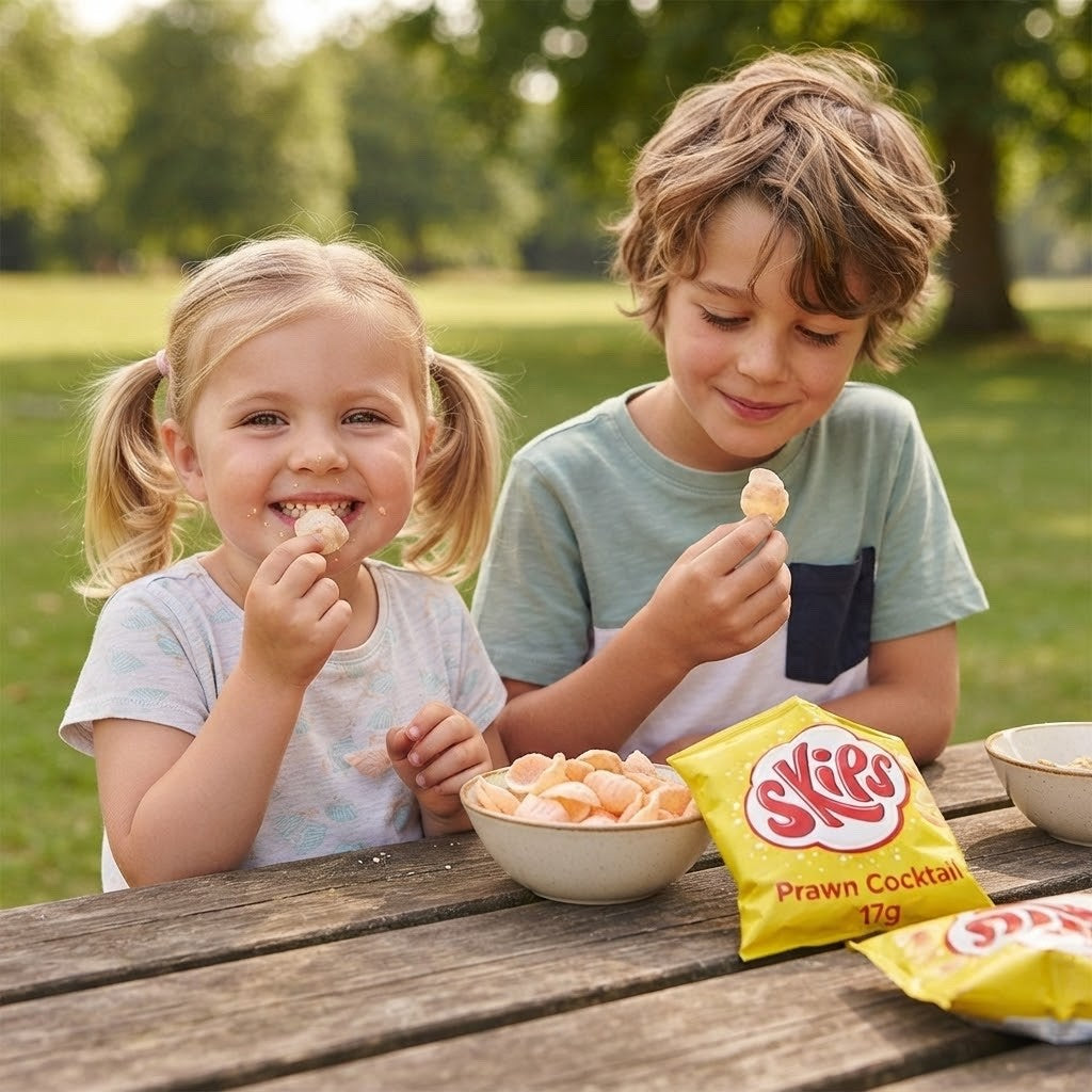 Skips Prawn Cocktail Crisps 17g x 30 | Light & Melty Vegetarian Snacks