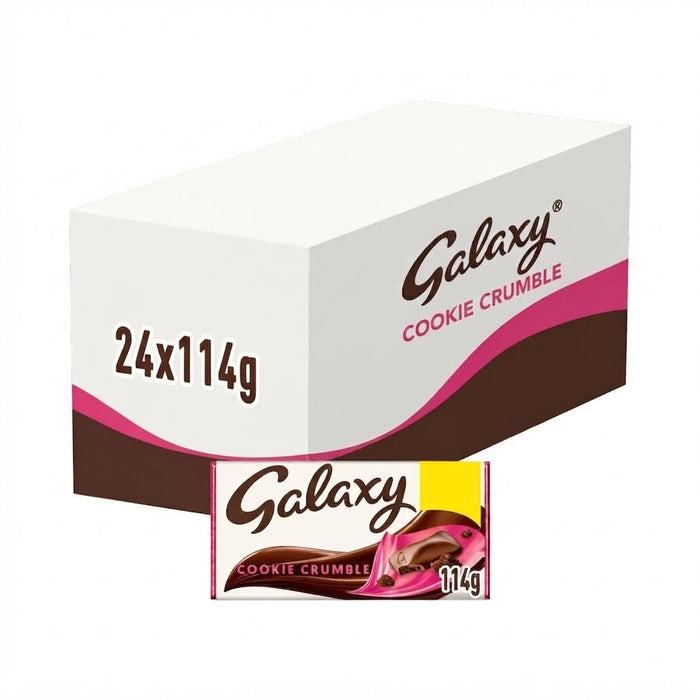 114g x 24 Galaxy Cookie Crumble Chocolate Bar Bulk Box Milk Chocolate