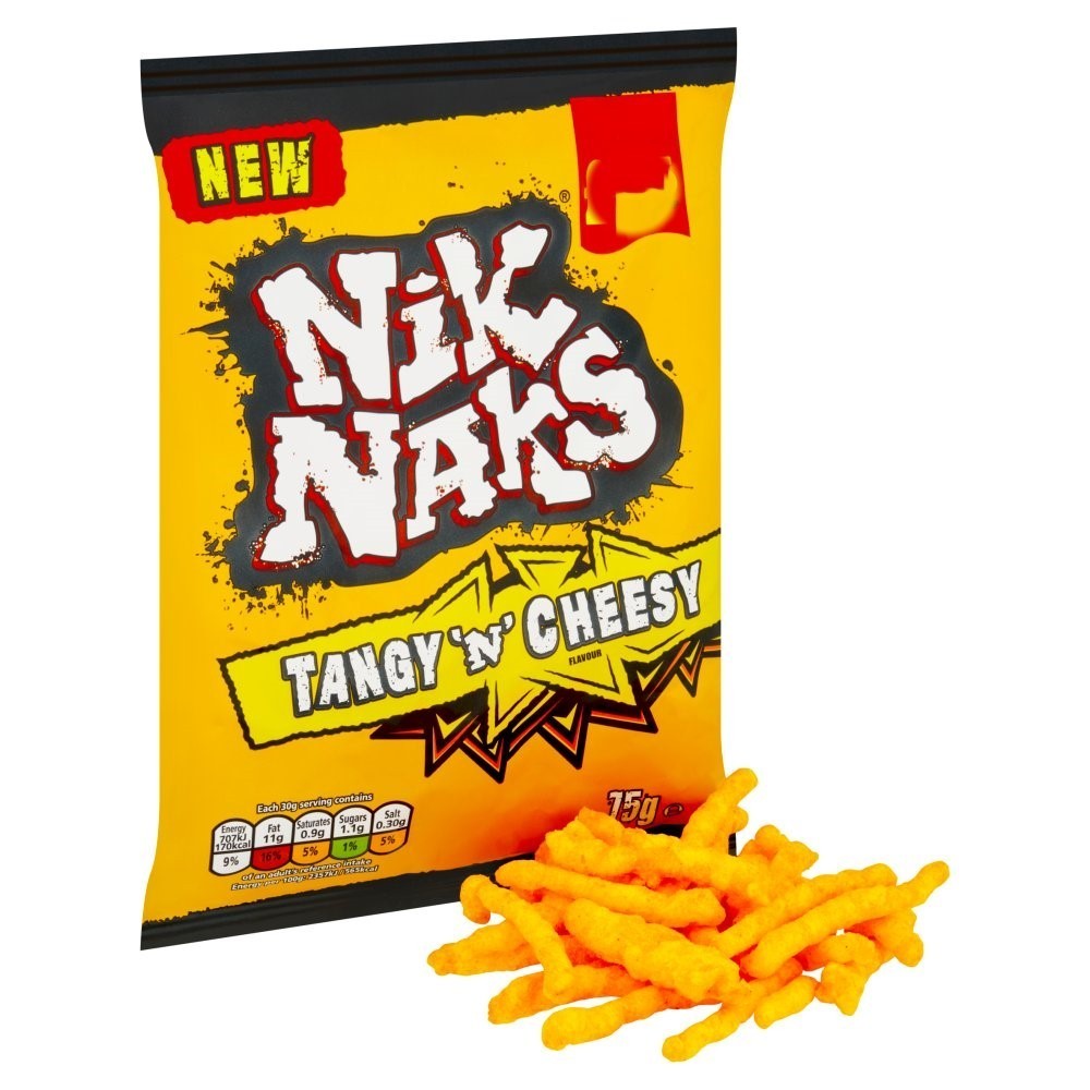 Nik Naks Crisps 75g x 20 | Scampi 'N' Lemon, Cheesy, Spicy & Rib 'N' Saucy