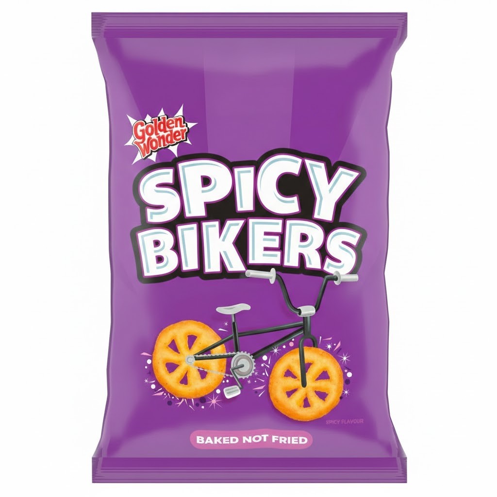 Golden Wonder Spicy Bikers, Strikers & Toms Crisps 22g x 36 | 3 Flavours | Bulk Box
