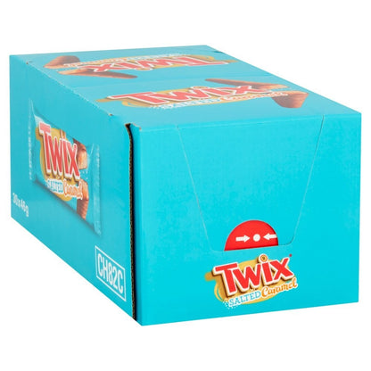 46g x 30 Twix Salted Caramel Milk Chocolate Bar Bulk Box Biscuit & Caramel Snack