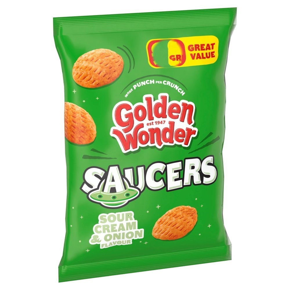 Golden Wonder Crisps & Snacks 40g–63g | Ringos, Saucers, Toms & Oinks