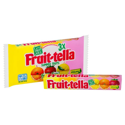 123g x 24 Fruit-tella Summer Fruits Sweets Multipack Vegan Chews Confectionery Box