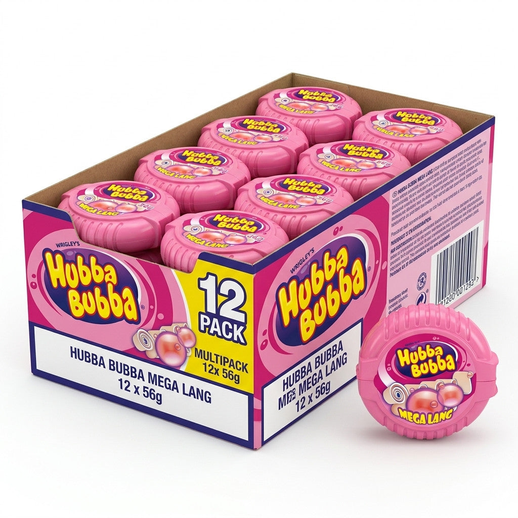 Hubba Bubba Fancy Fruit Chewing Gum Tape 56g x 12 | Bulk Wholesale