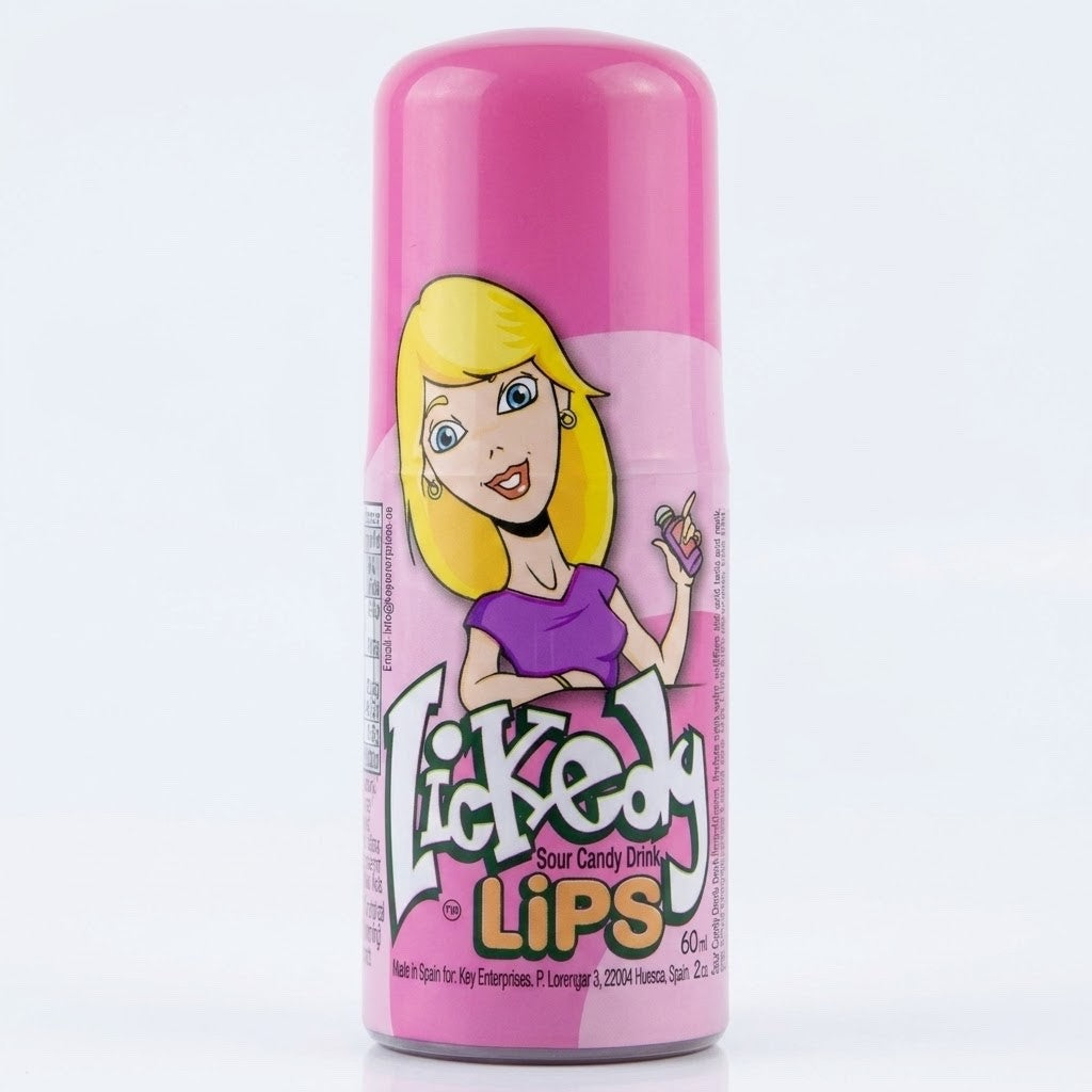 Lickedy Lips Sour Liquid Candy Drink 60ml x 12 | Strawberry & Blue Raspberry