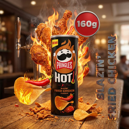 Pringles Hot Crisps 160g x 6 | Sweet Chilli & Blazin' Fried Chicken